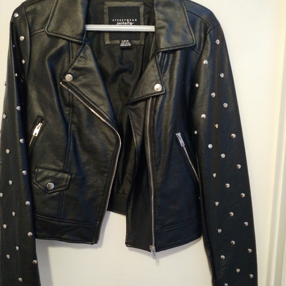 Studded Faux Leather Jacket - Picture 2 of 3